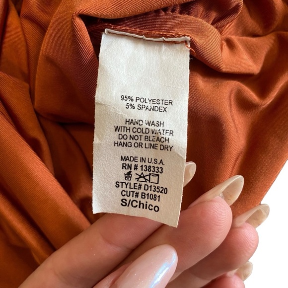 Better Be Ruched Body-con Plunge Mini Dress In Burnt Orange - Picture 9 of 10